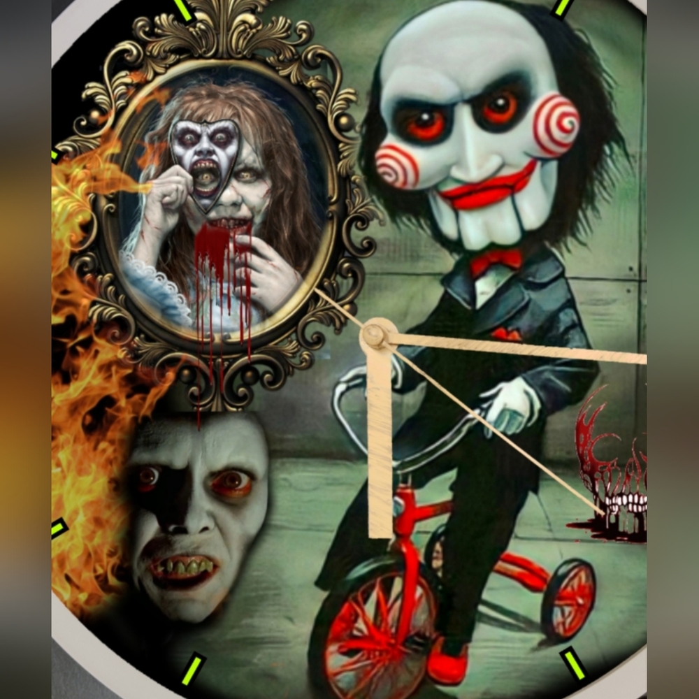 Jig saw and exorcist clock